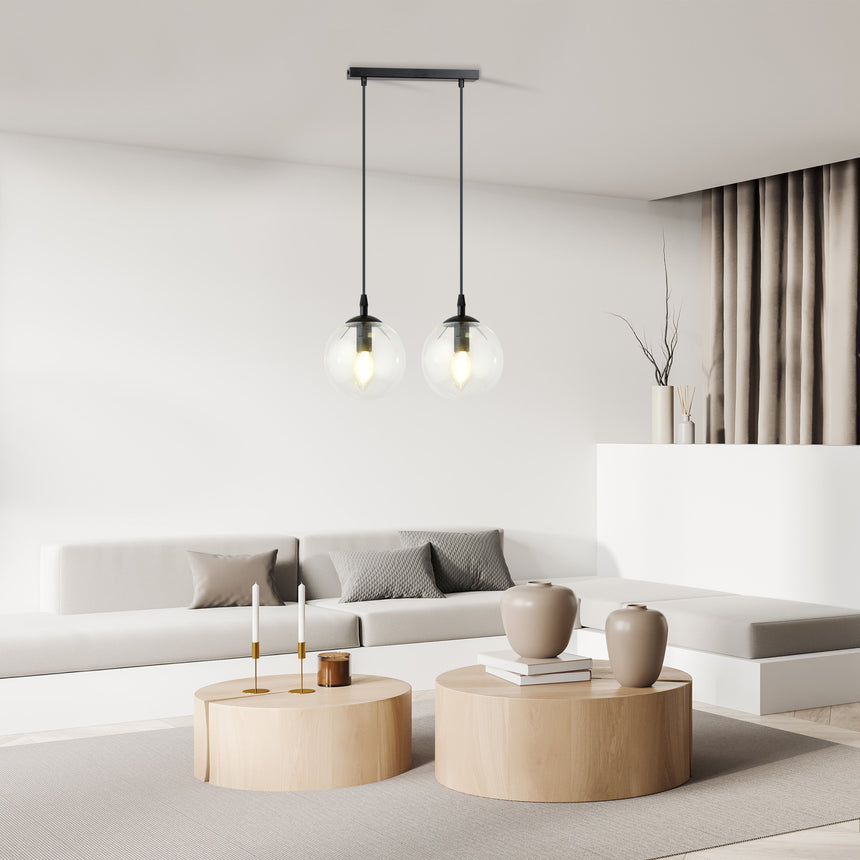 Cosmo 2 BL glass pendant lamp
