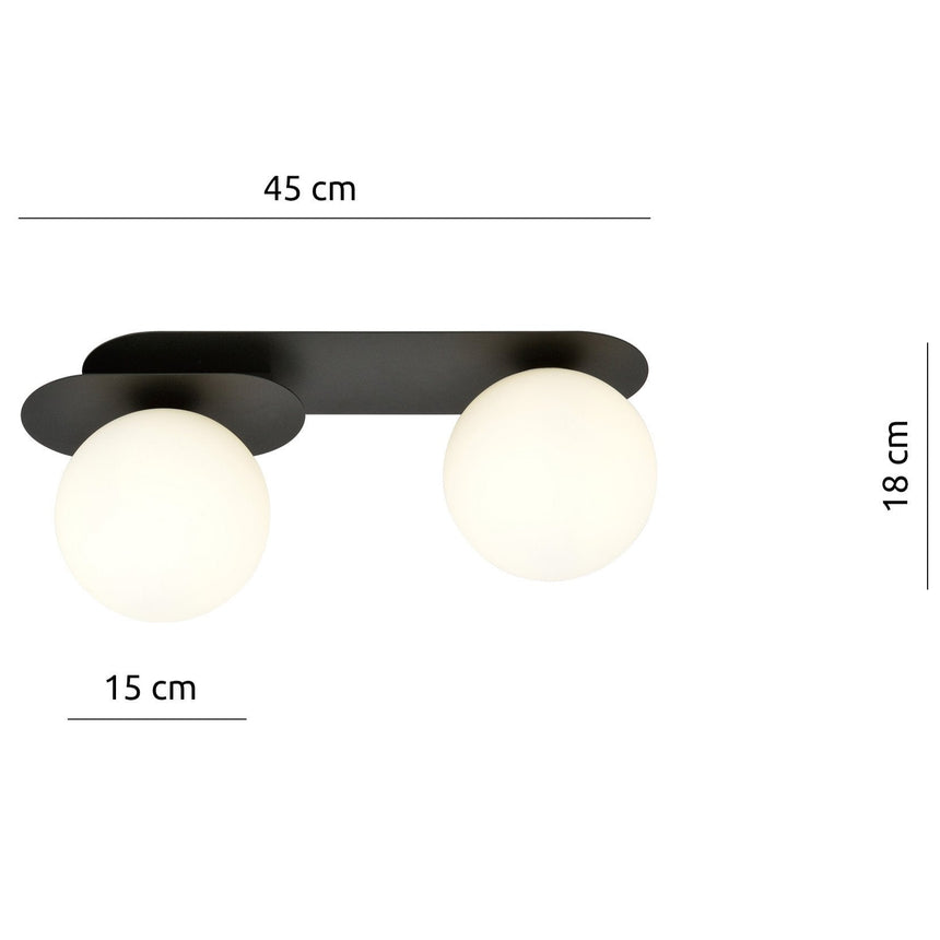 Plaza 2 BL Opal glass ceiling lamp
