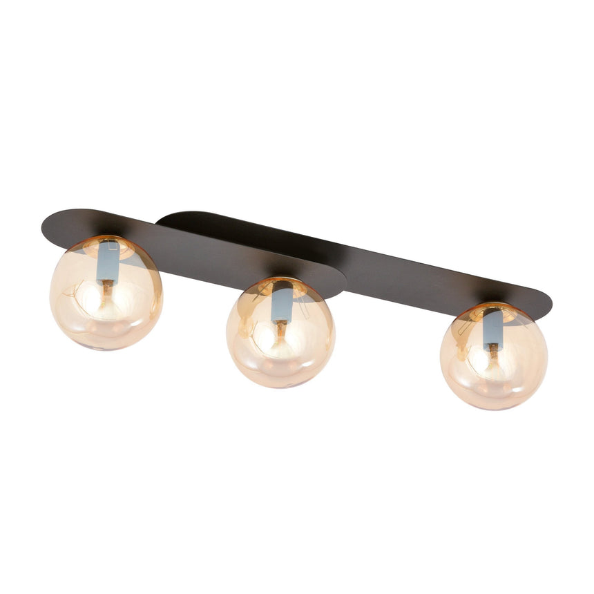 Plaza 3 BL glass ceiling lamp