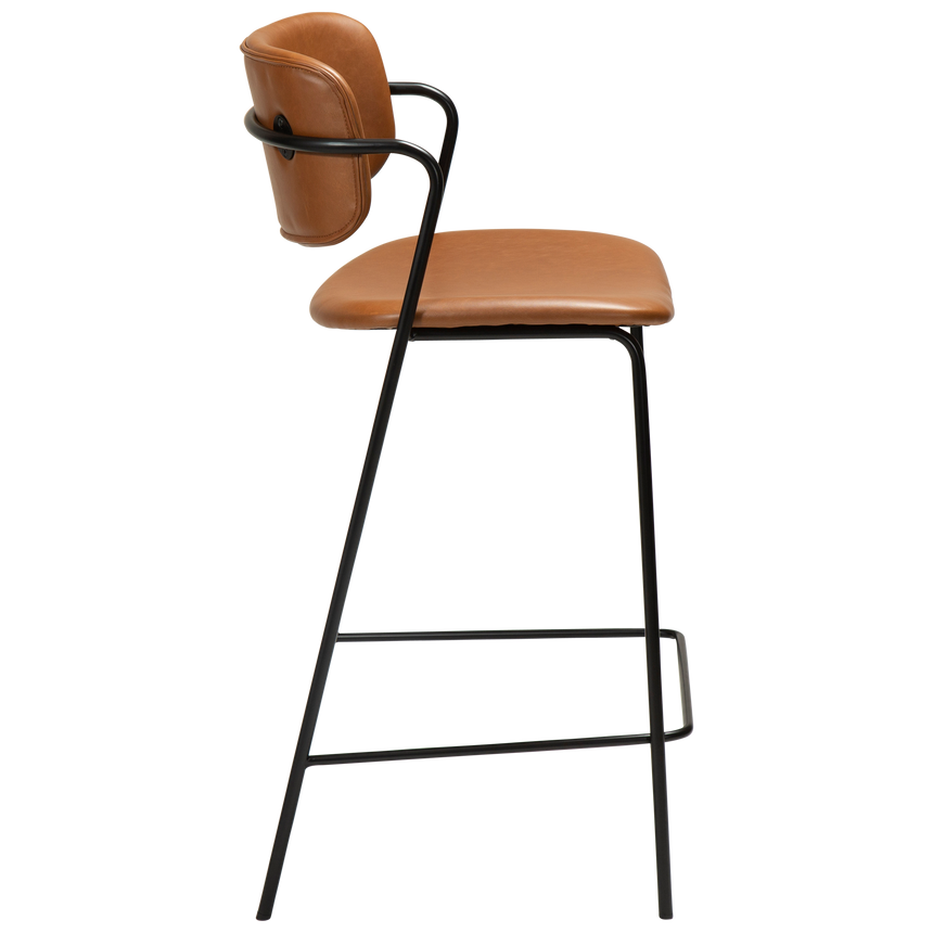 Zed textile leather low bar stool
