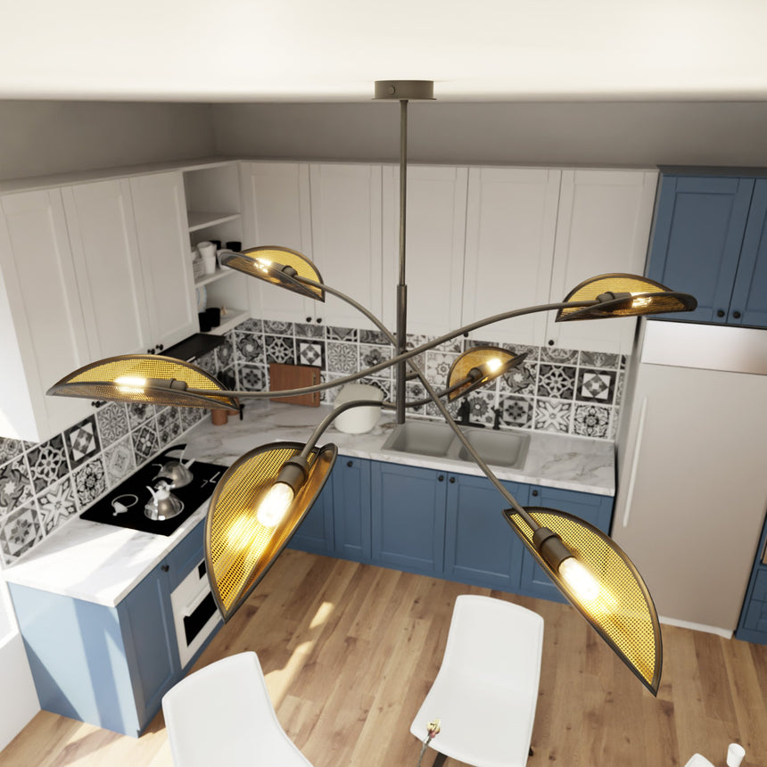 Lotus 6 metal pendant lamp