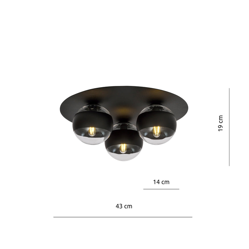 Solar 3 Stripe Metal Ceiling Lamp